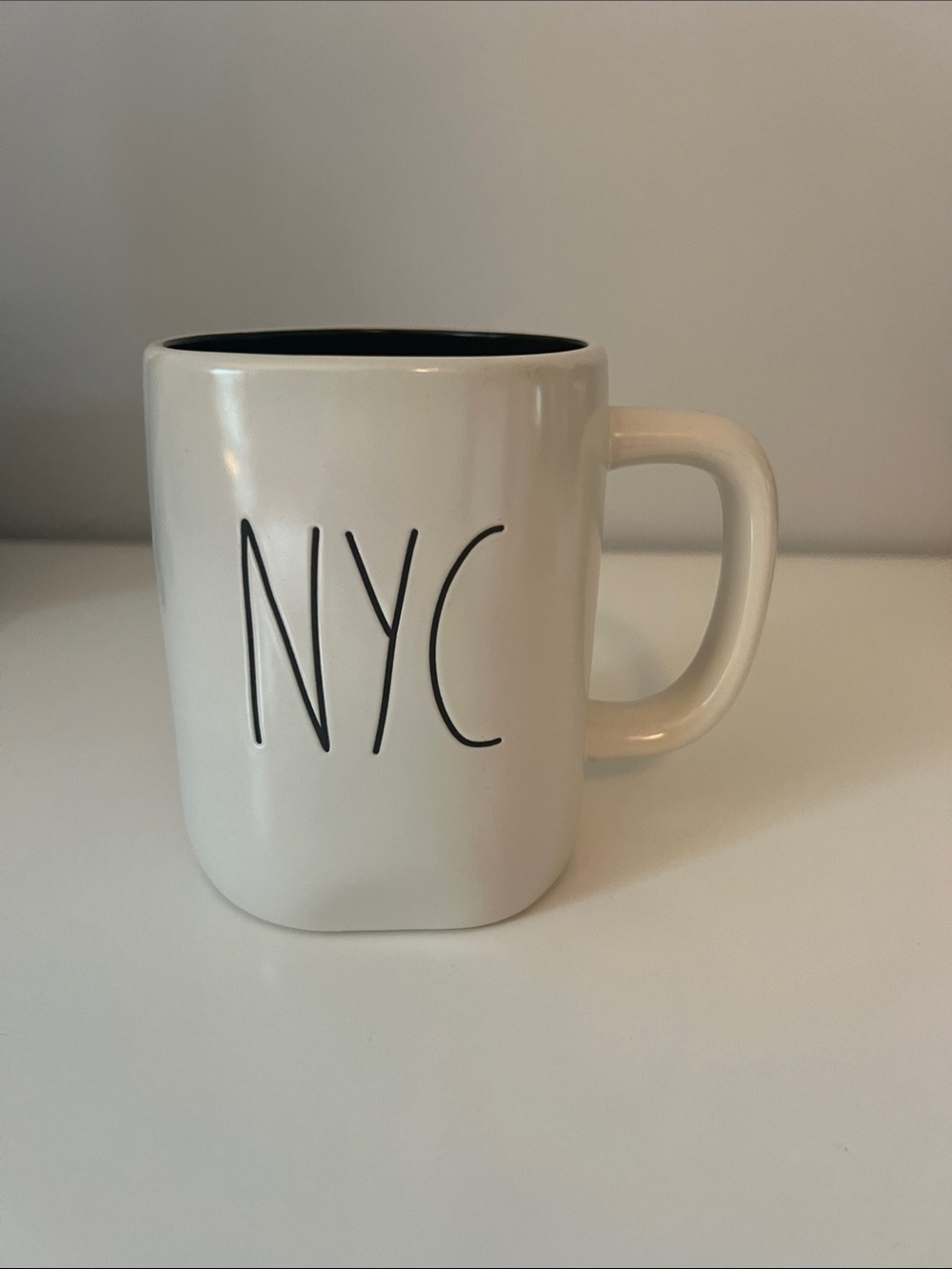 Rae Dunn NYC Mug in White with Black Interior